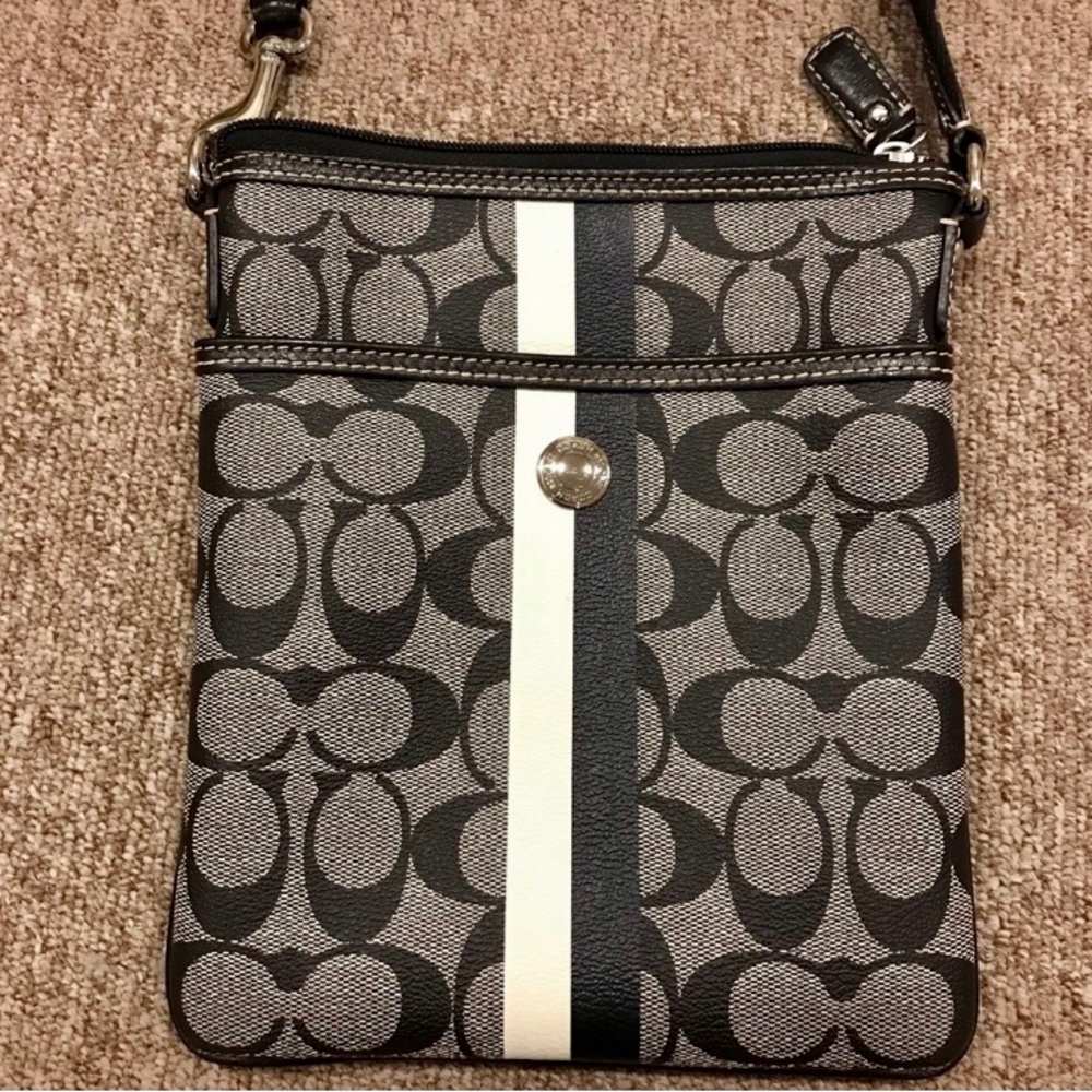 Coach Black and White Crossbody Bag